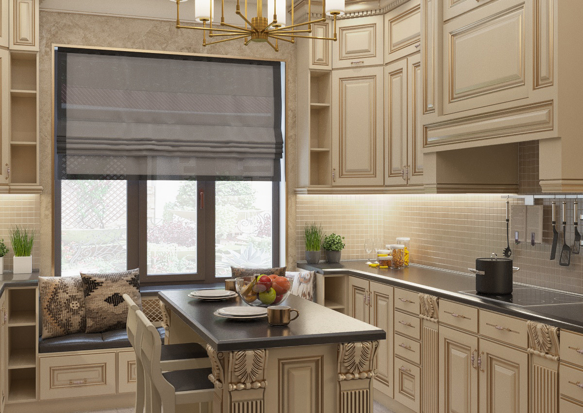 Kitchen in 3d max corona render image