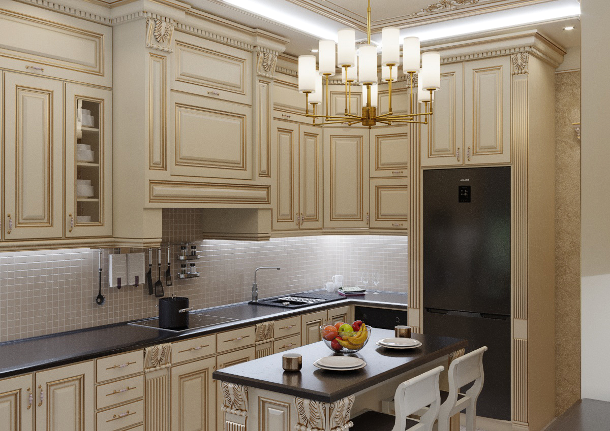 Kitchen in 3d max corona render image