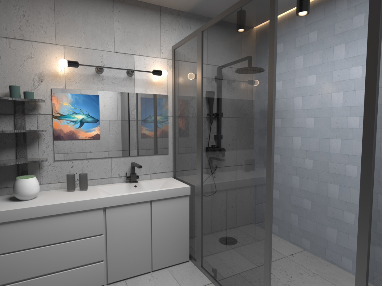 Bathroom in 3d max corona render image