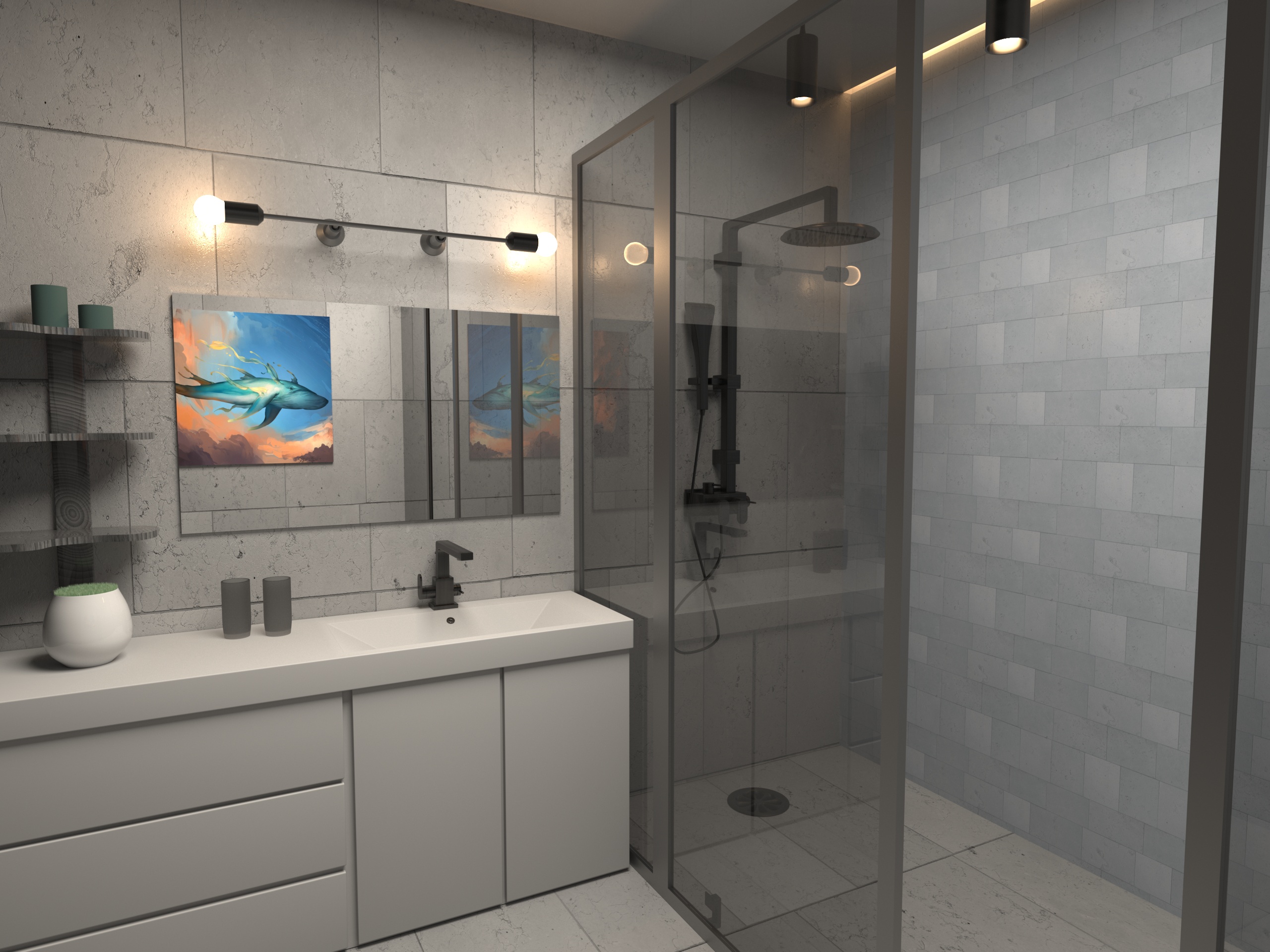 Bathroom in 3d max corona render image