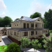 Presentazione 3D di un progetto di cottage con un paesaggio. (Video allegato)