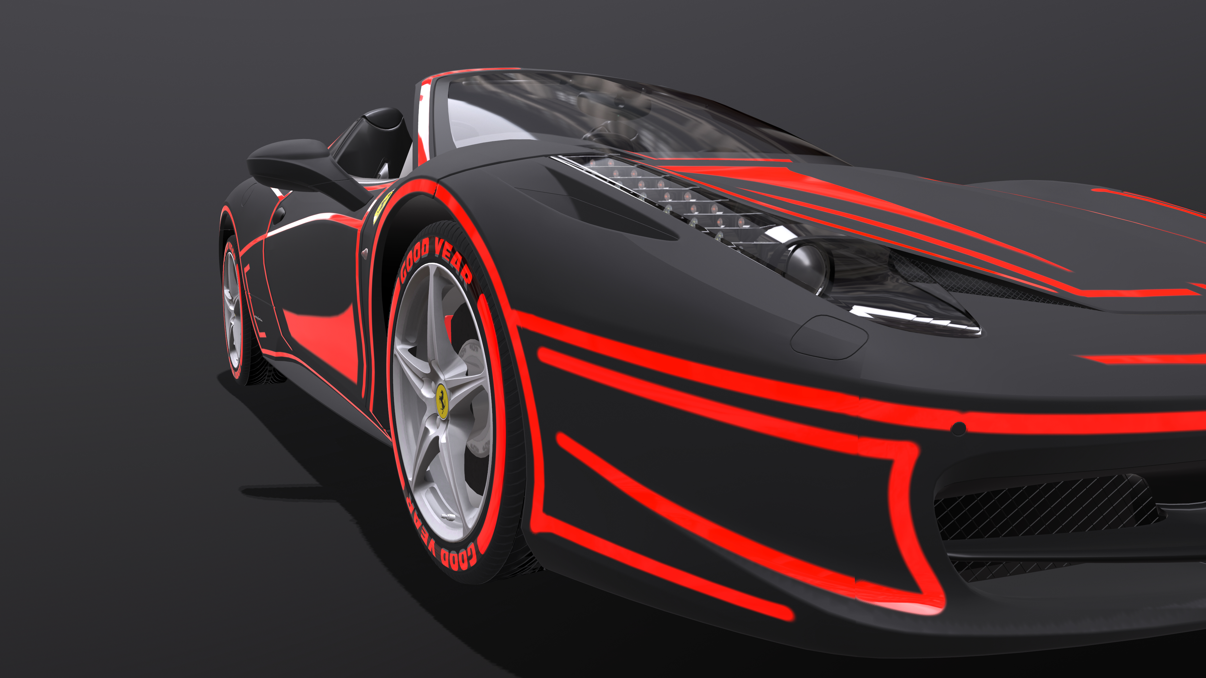 Araignée Ferrari dans Maya corona render image