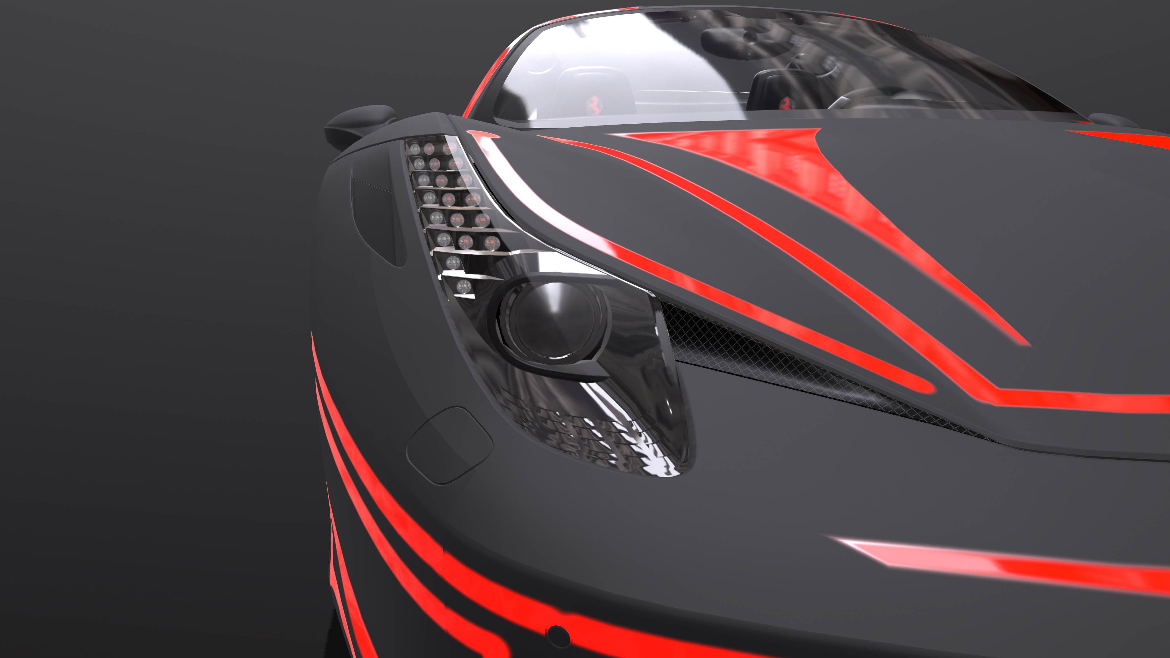 Araignée Ferrari dans Maya corona render image