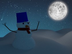 Muñeco de nieve en la luna