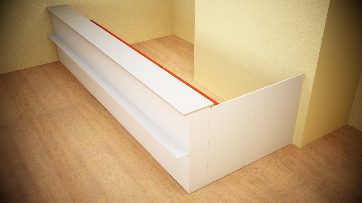 Reception at bank in 3d max vray image