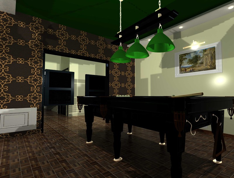 SALLE DE BILLARD dans 3d max mental ray image