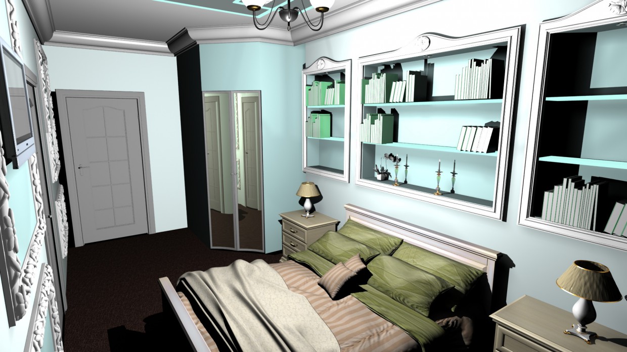 Schlafzimmer in 3d max vray Bild