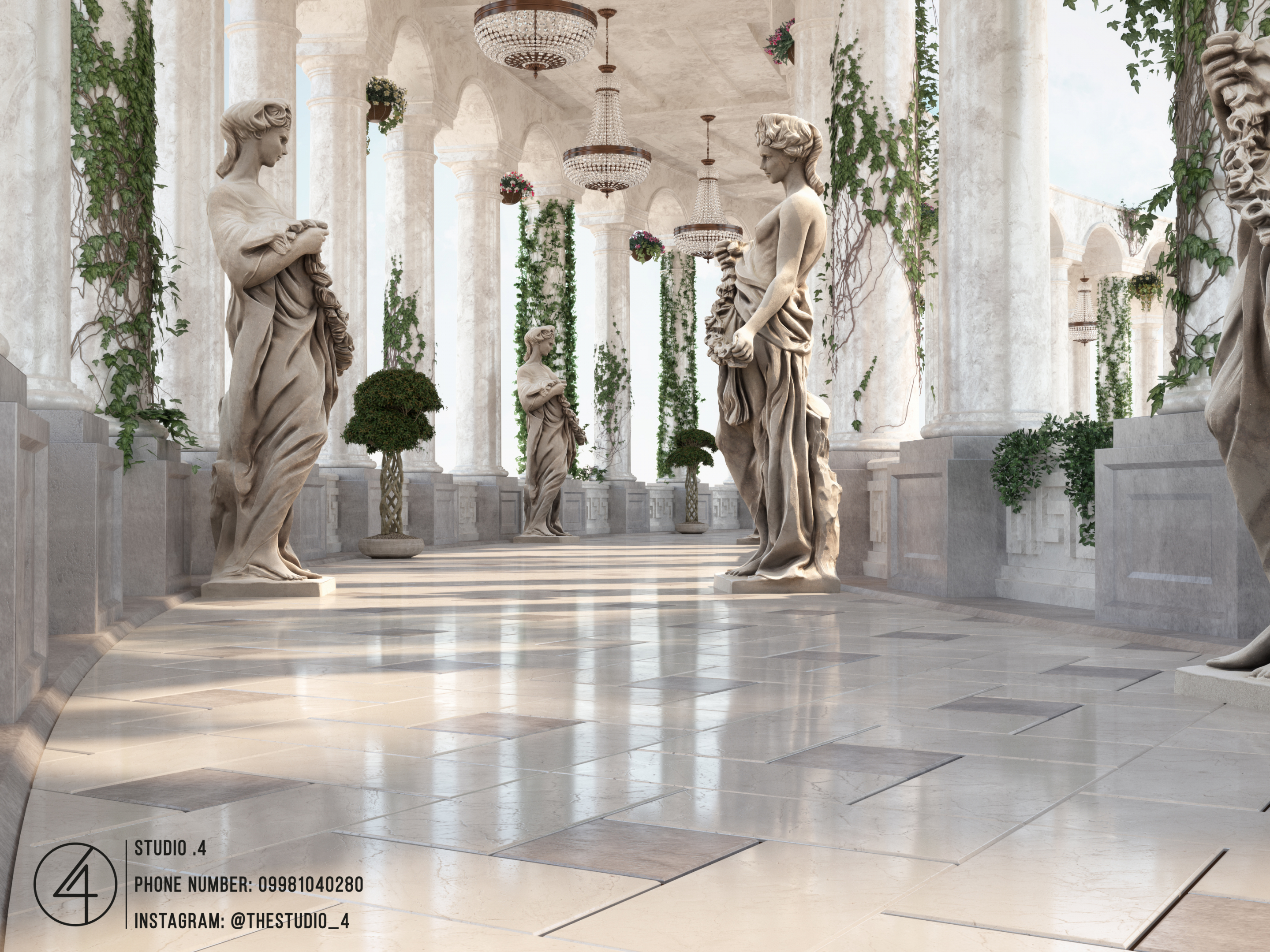 imagen de El Salón de los Ángeles en 3d max vray 3.0