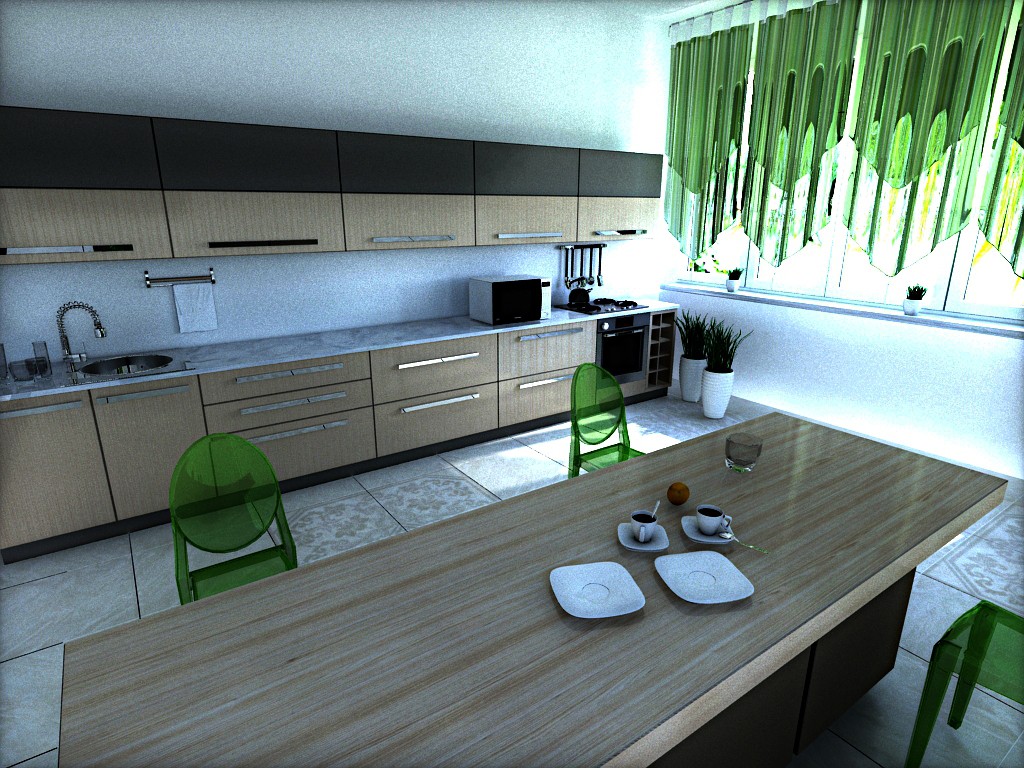 kitchen in 3d max mental ray image