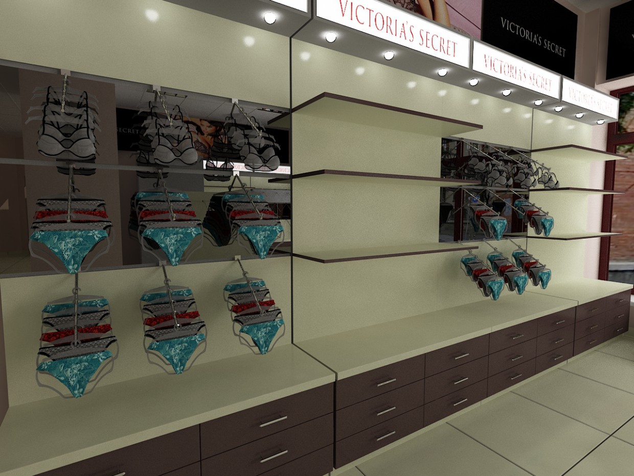 imagen de Tienda de ropa interior de mujeres en 3d max vray