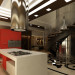 imagen de vestíbulo y cocina en 3d max vray