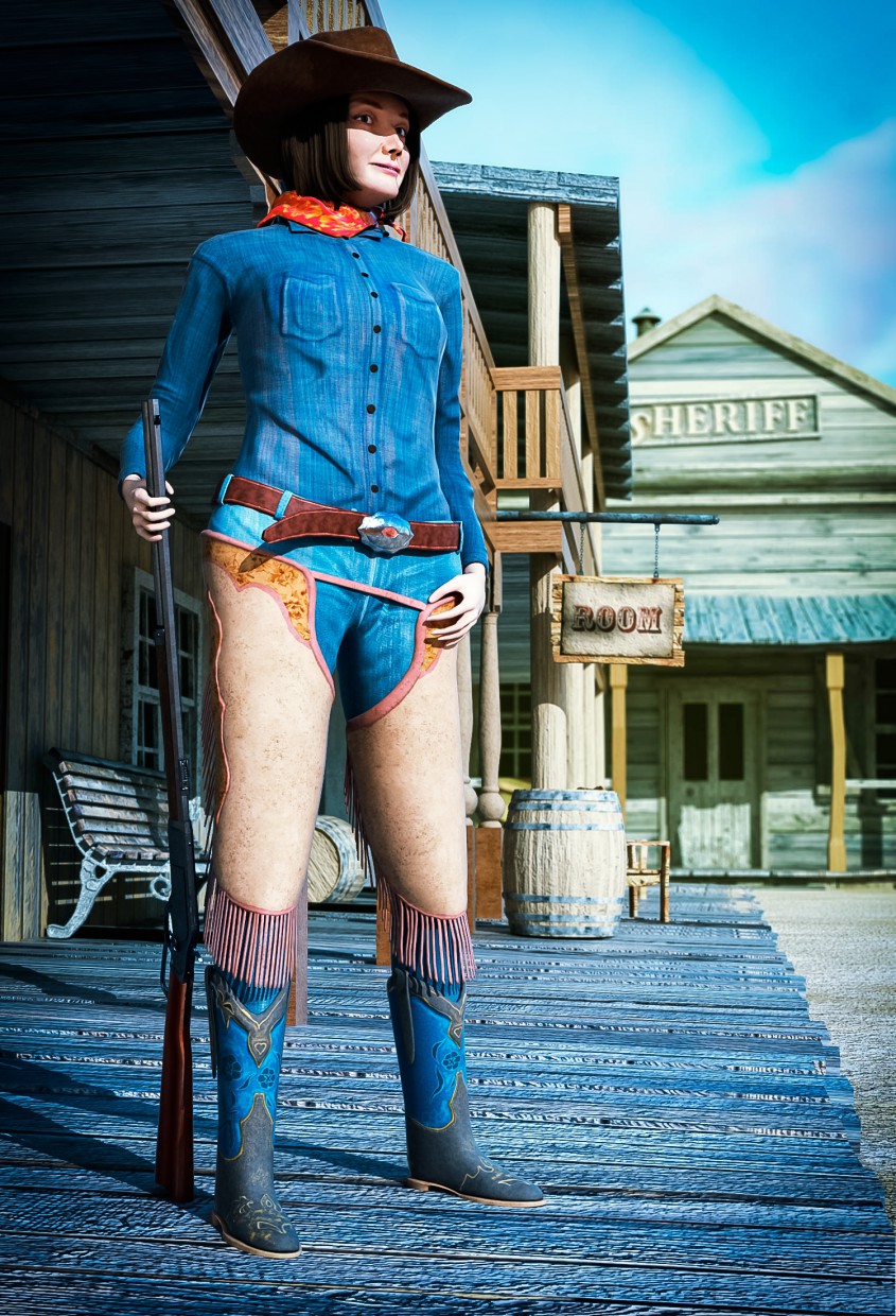 Cowgirl в Maya vray 2.0 изображение