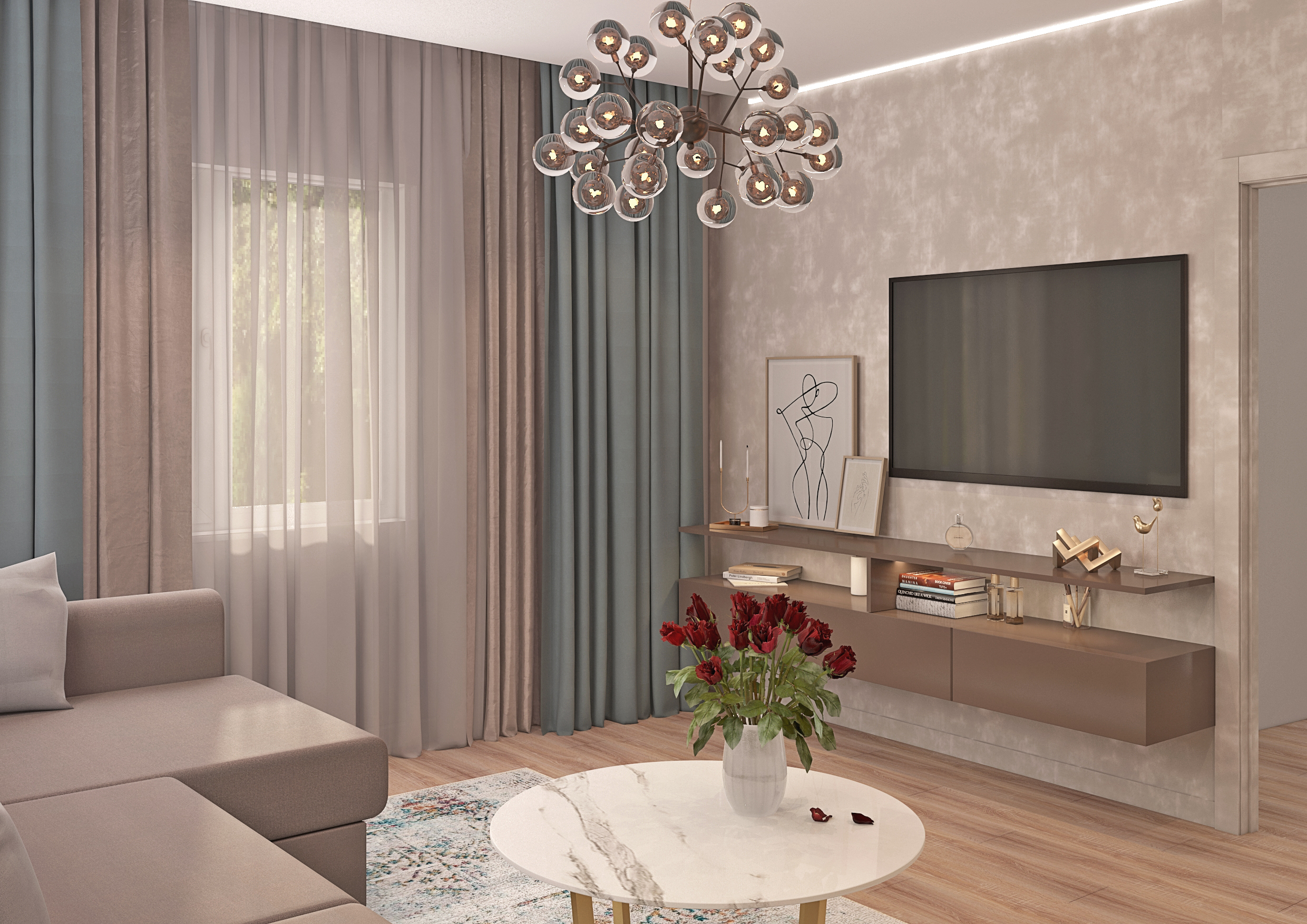 soggiorno in una casa privata in 3d max vray 3.0 immagine