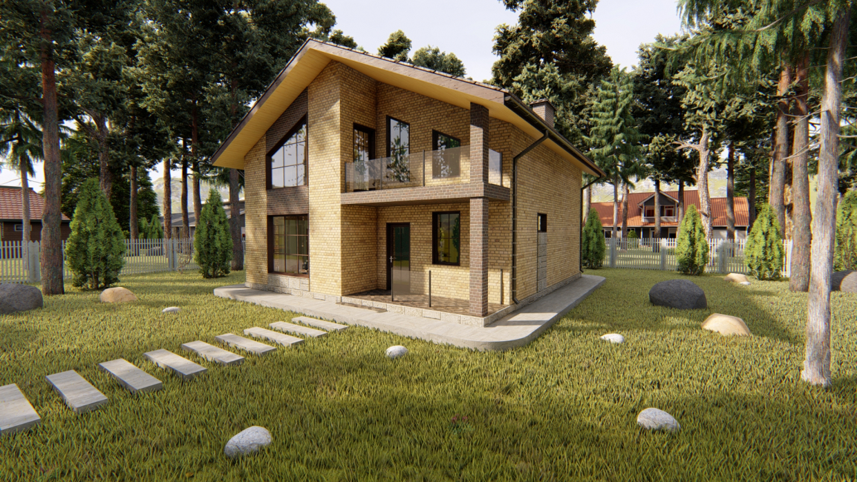 İki katlı özel ev in ArchiCAD Other resim