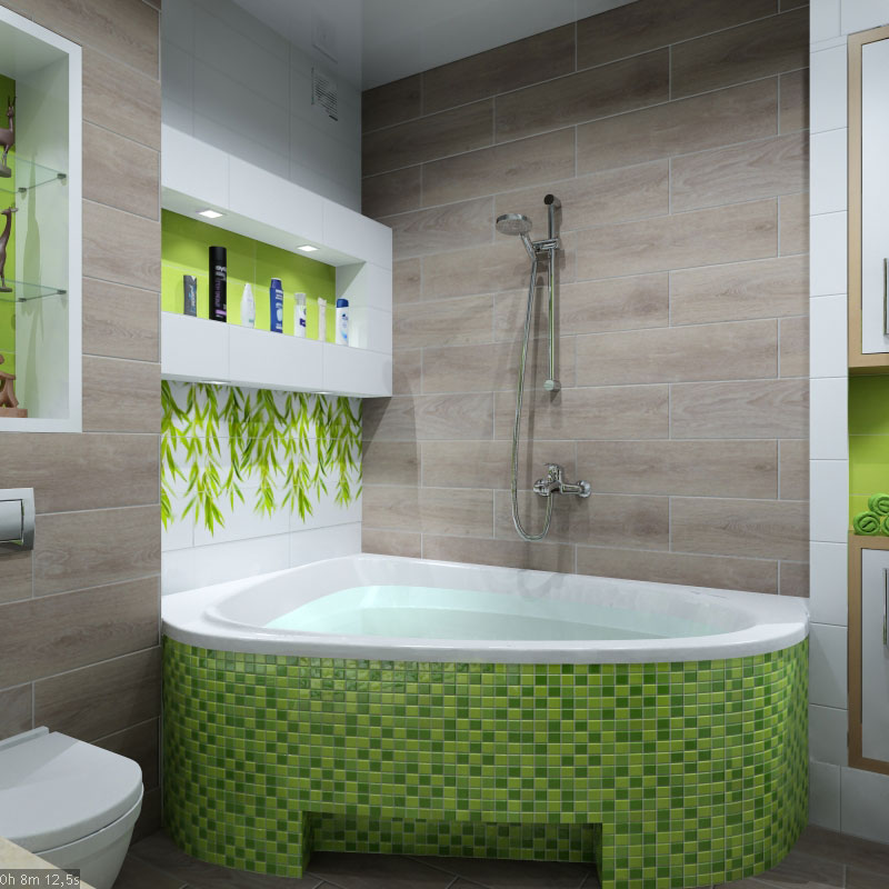 Interior design of the bathroom in the style of "Eco" in 3d max vray 1.5 image