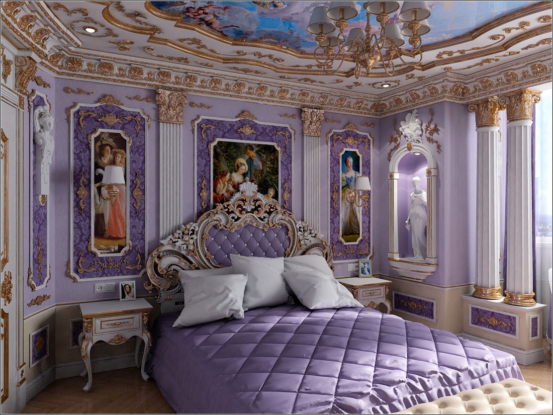 Camere da letto interni dal design classico in Chernigov in 3d max vray 1.5 immagine