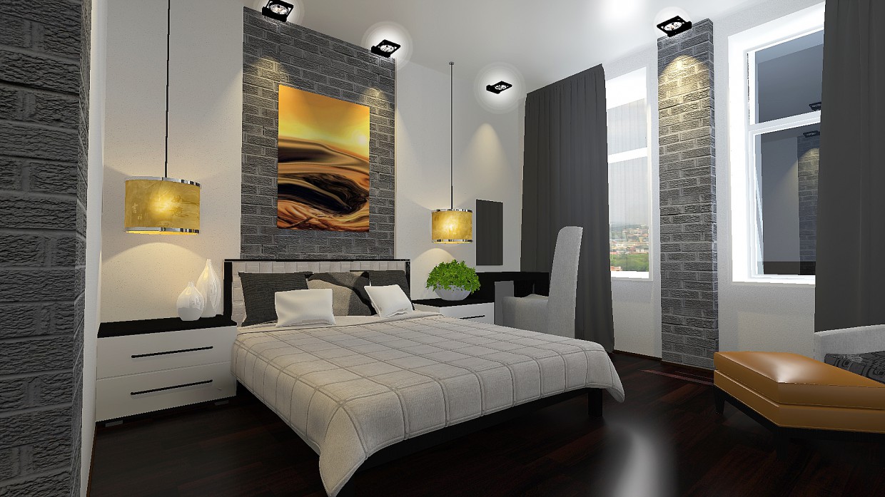 Os quartos interiores do hotel em Outra coisa maxwell render imagem