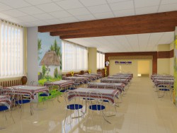 Sala de jantar em uma planta
