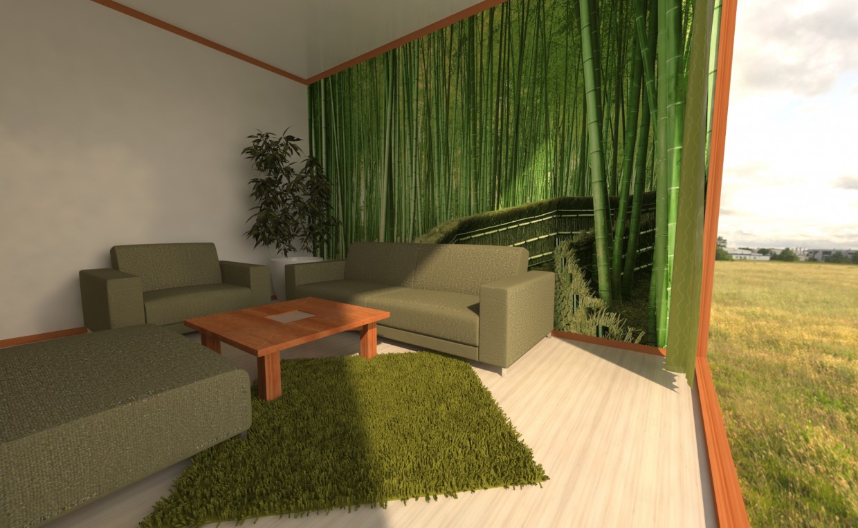 Ilha verde em 3d max vray imagem