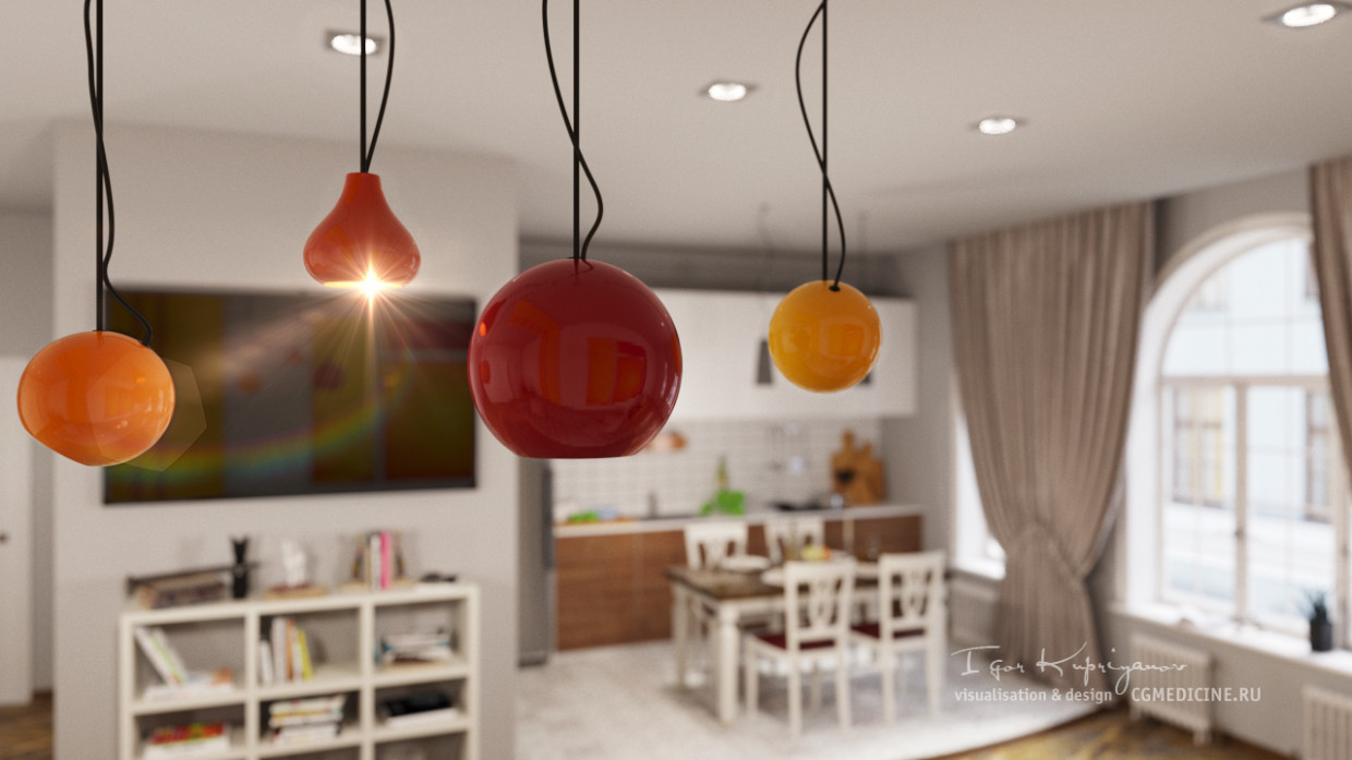 Daire in 3d max corona render resim