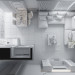 Cucina e soggiorno in 3d max vray immagine