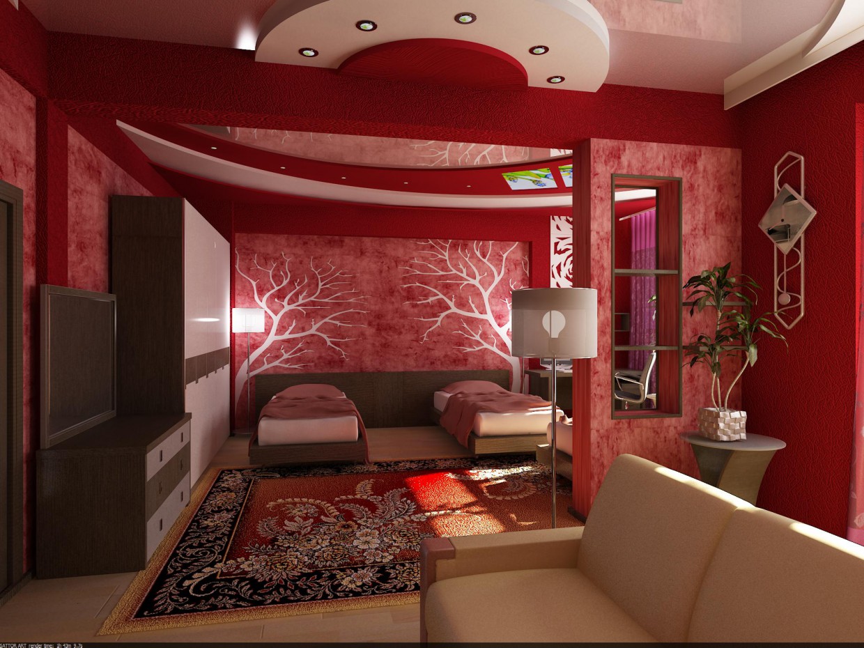 Schlafzimmer in 3d max vray Bild