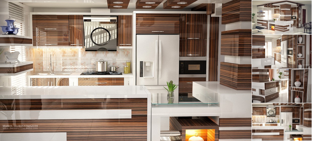 Kitchen in 3d max vray image