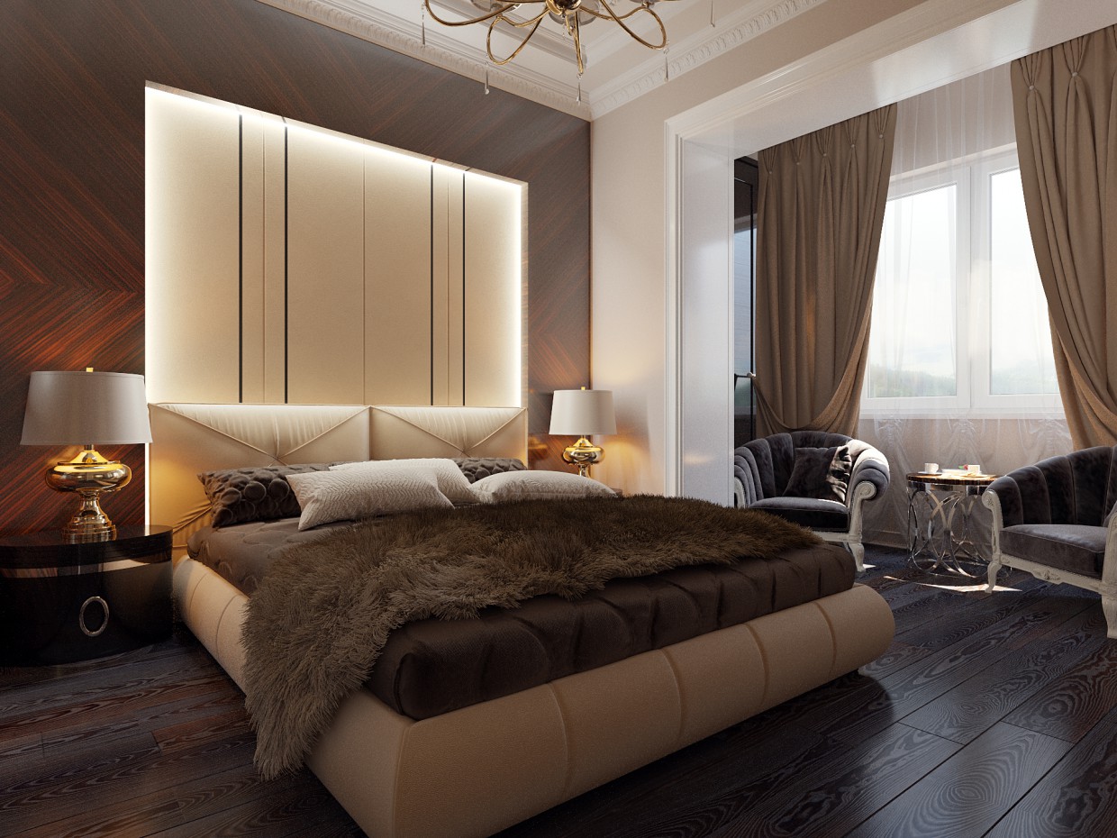 Chambre à coucher dans 3d max corona render image