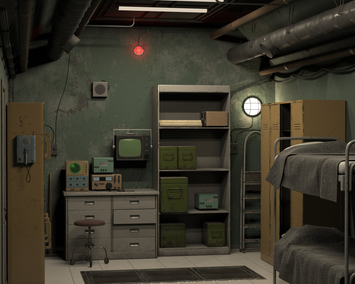 Chambre dans le bunker dans 3d max vray 3.0 image