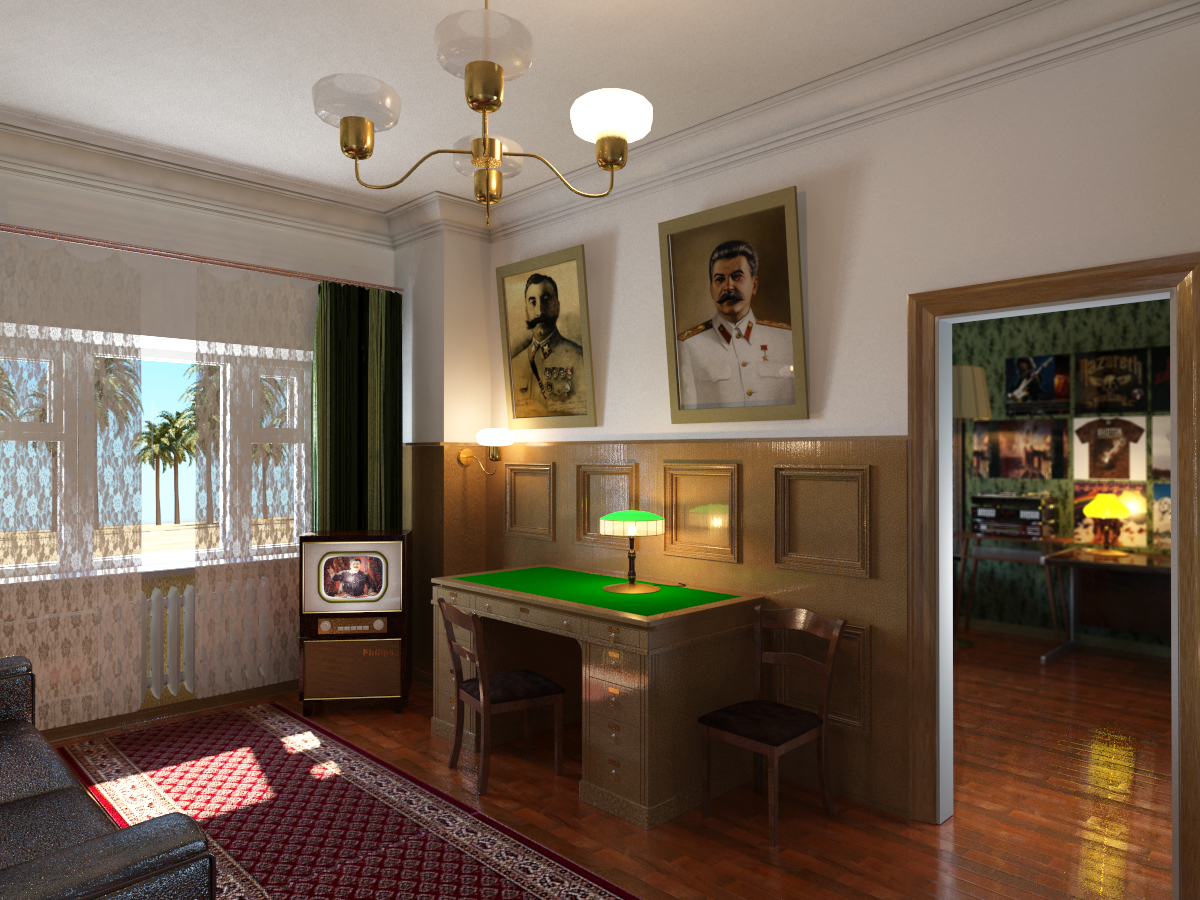 Appartamento sovietico in 3d max mental ray immagine