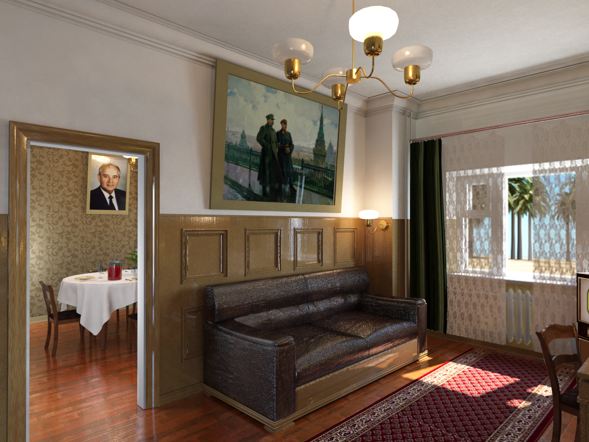 Appartamento sovietico in 3d max mental ray immagine