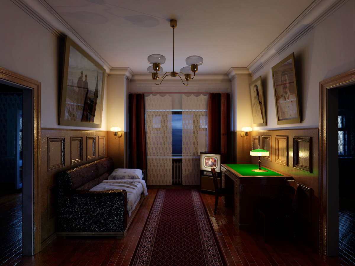 Sowjetische Wohnung. in 3d max mental ray Bild