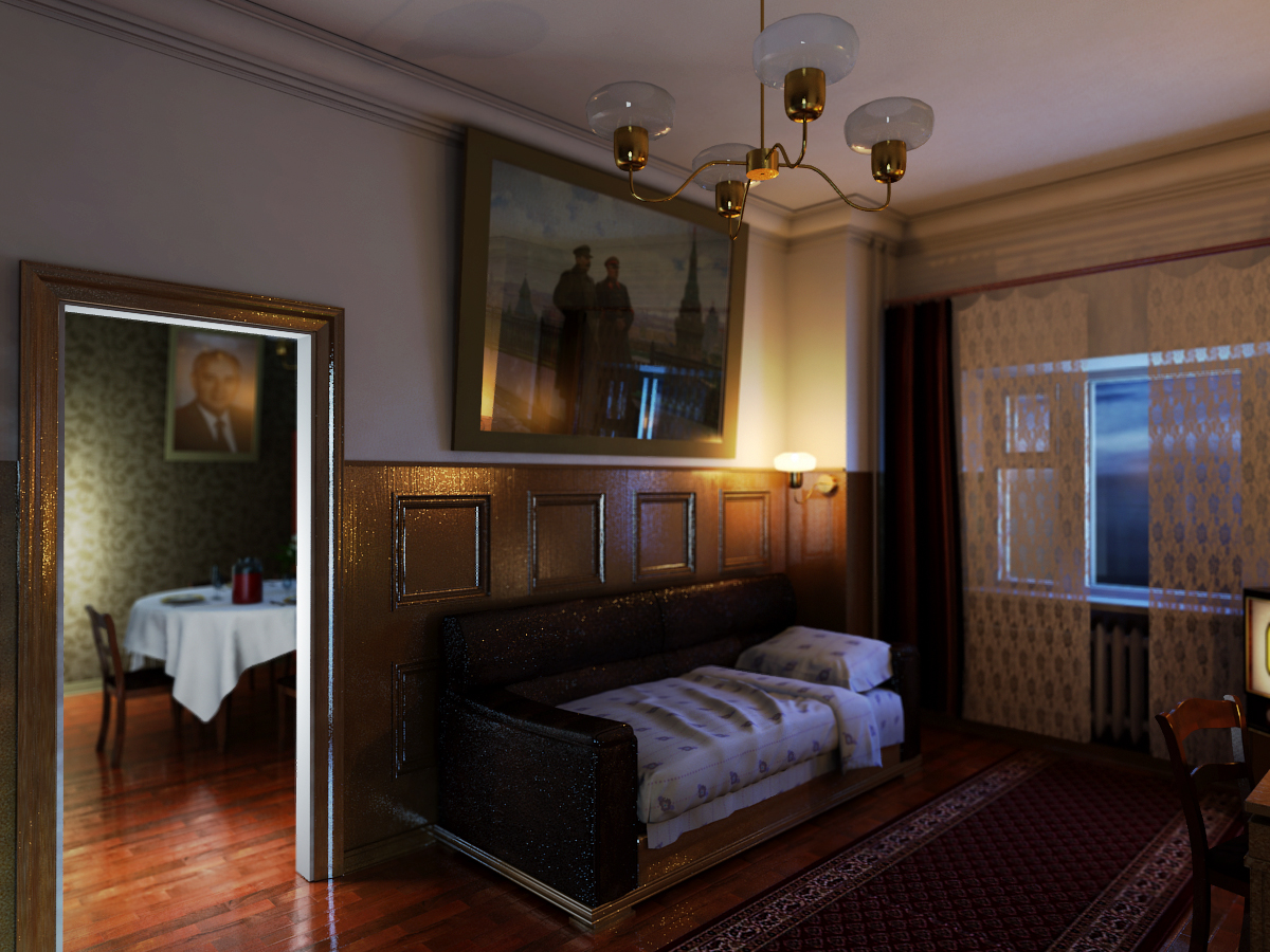 Appartamento sovietico in 3d max mental ray immagine