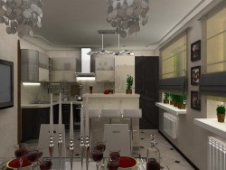 Cuisine et salle à manger pour une jeune famille