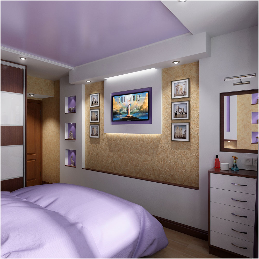 Interior design project for a small bedroom in Chernigov in 3d max vray 1.5 image