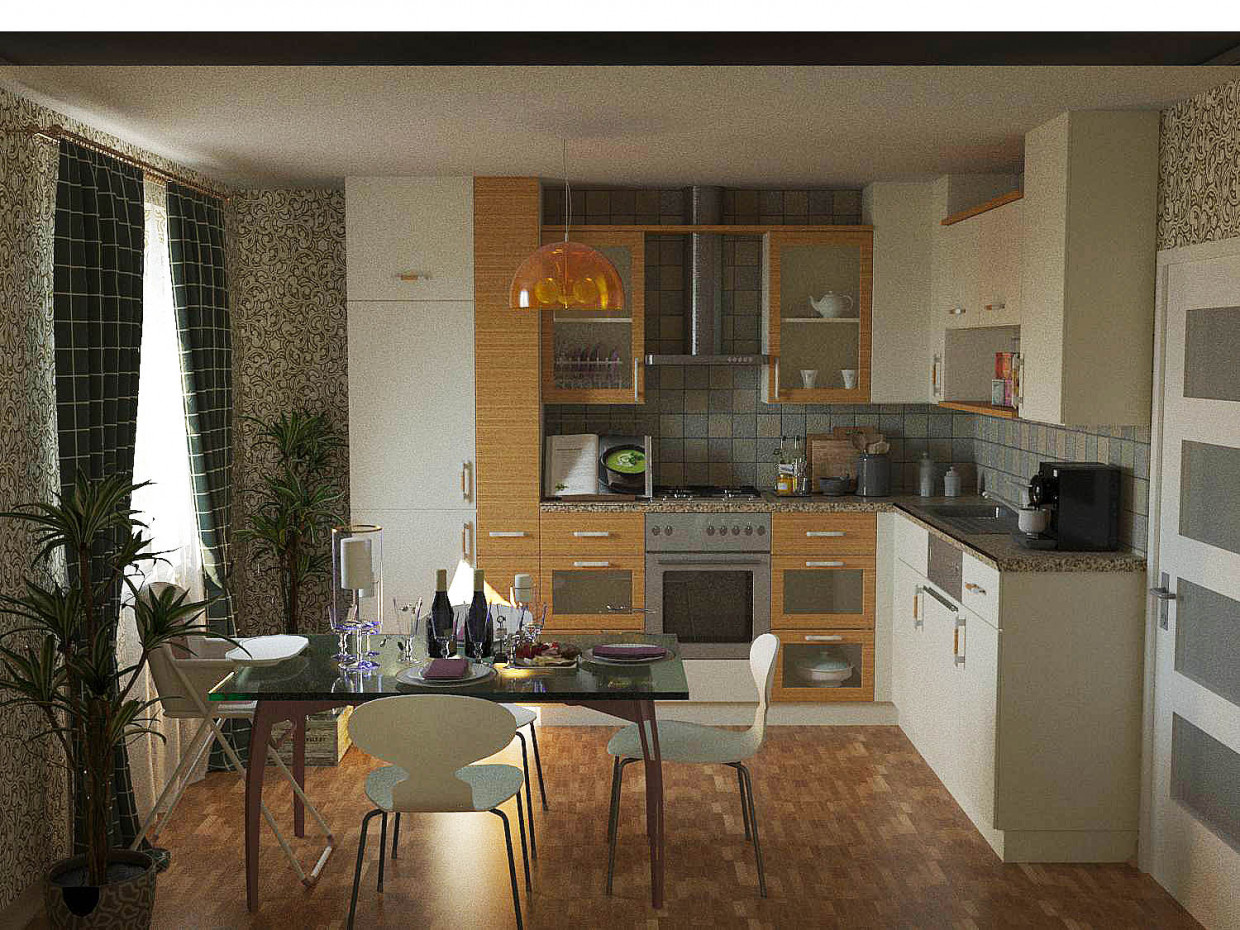 La cuisine dans le modèle de l’appartement. dans ArchiCAD corona render image