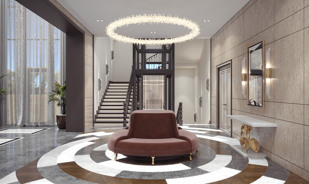 Hall dans 3d max corona render image