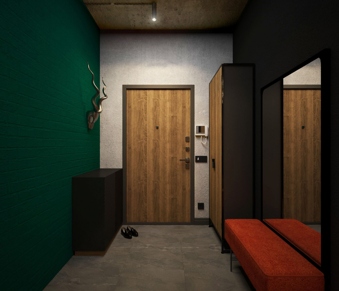 Loft apartment with elements of minimalism, Chelyabinsk in 3d max vray 3.0 image