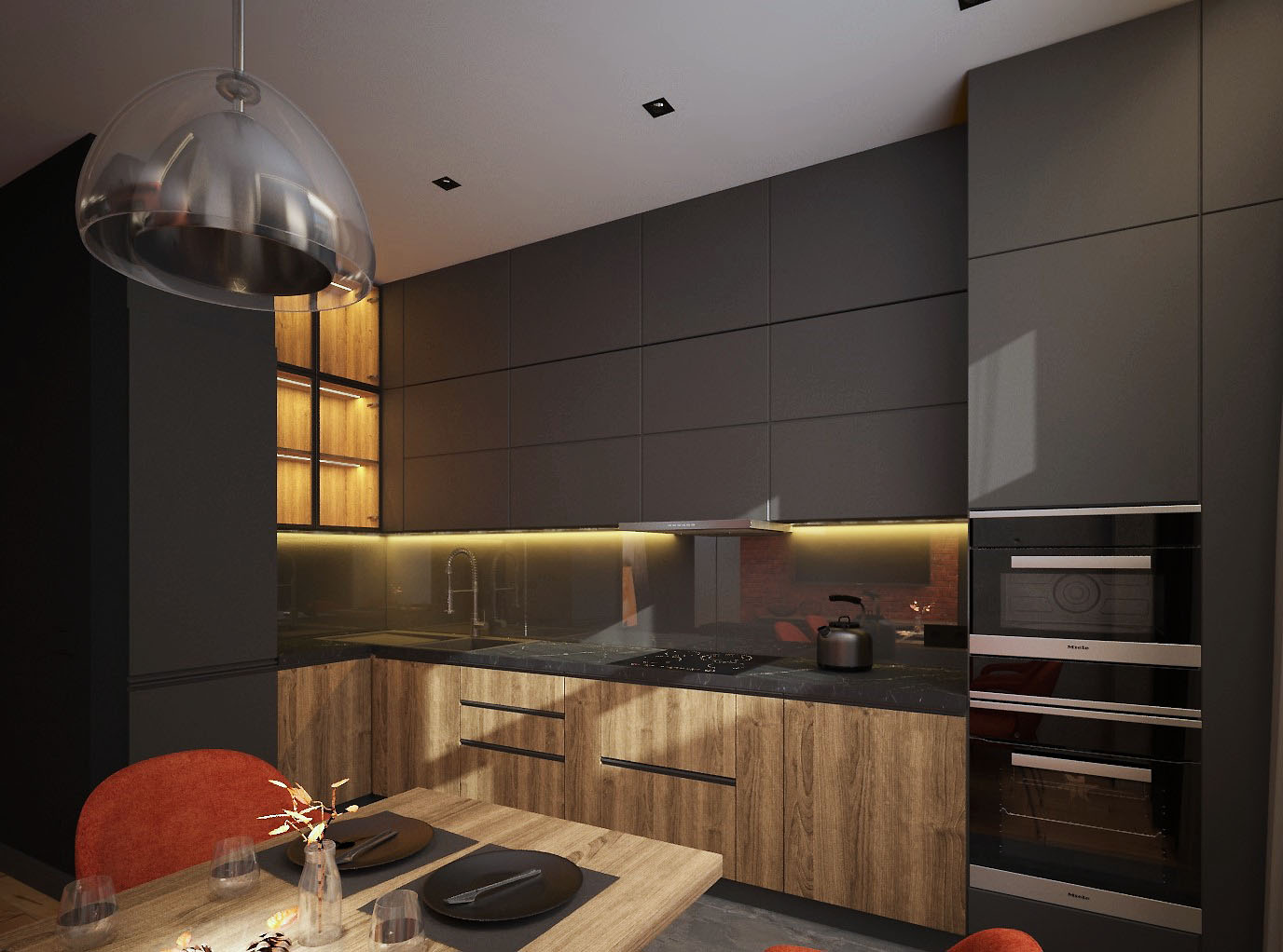 Apartamento Loft com elementos minimalistas, Chelyabinsk em 3d max vray 3.0 imagem