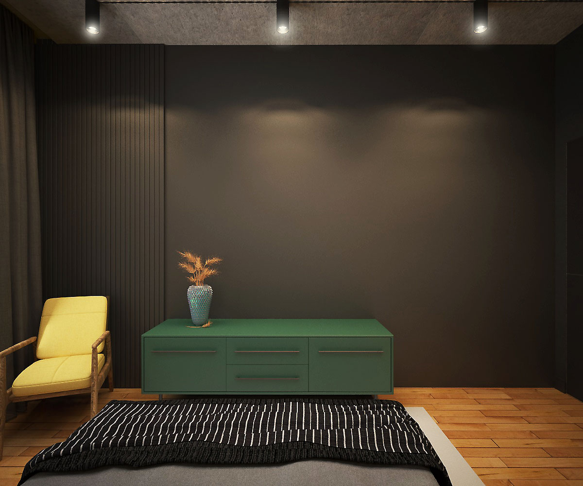 Appartement loft avec des éléments de minimalisme, Tcheliabinsk dans 3d max vray 3.0 image