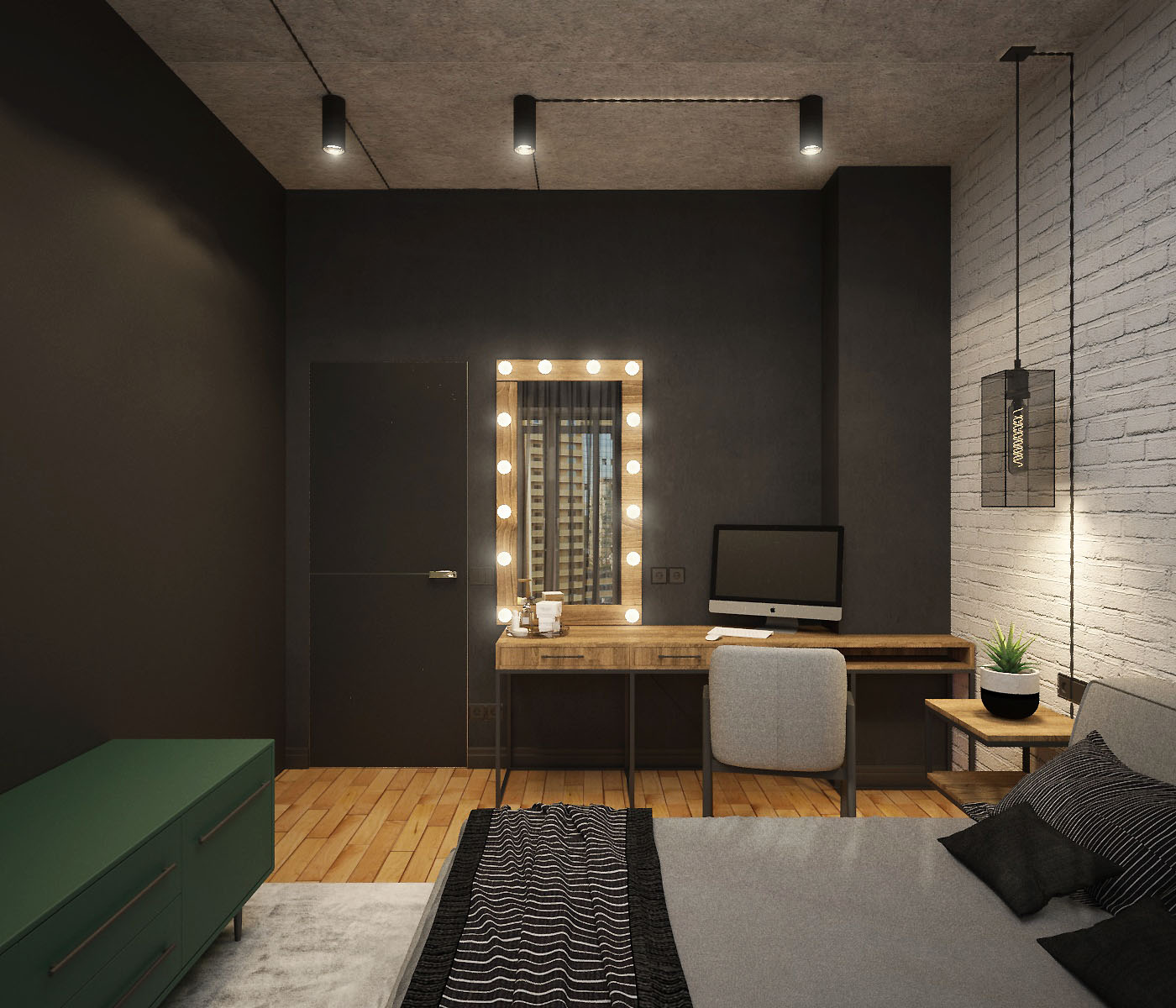 Loft-Wohnung mit Elementen des Minimalismus, Tscheljabinsk in 3d max vray 3.0 Bild