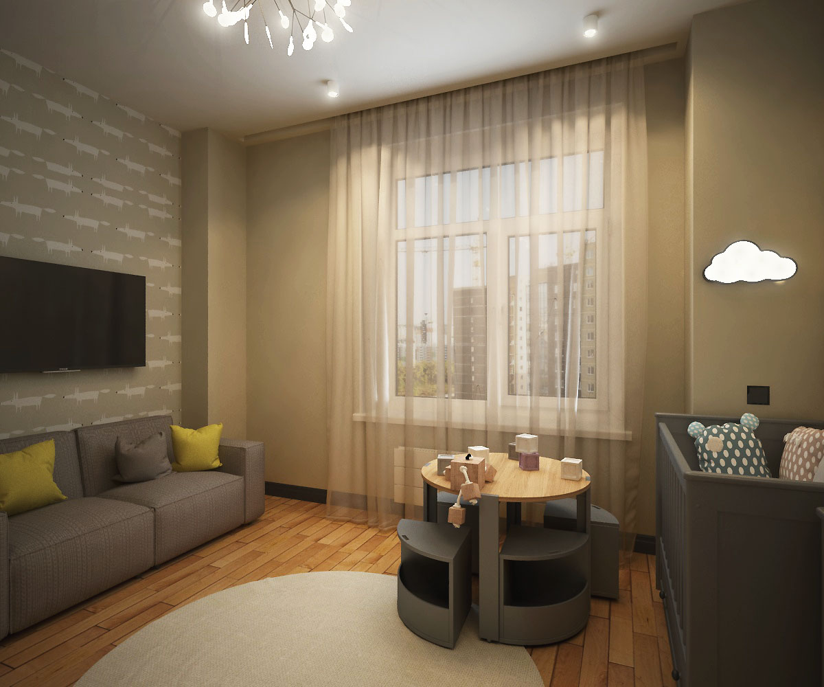 Loft apartment with elements of minimalism, Chelyabinsk in 3d max vray 3.0 image