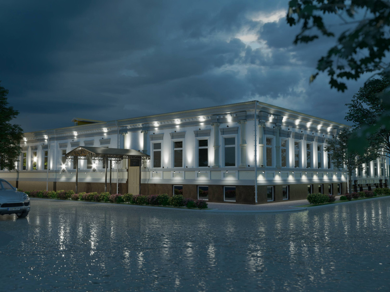 Architectural lighting project of the historical monument. in ArchiCAD corona render image