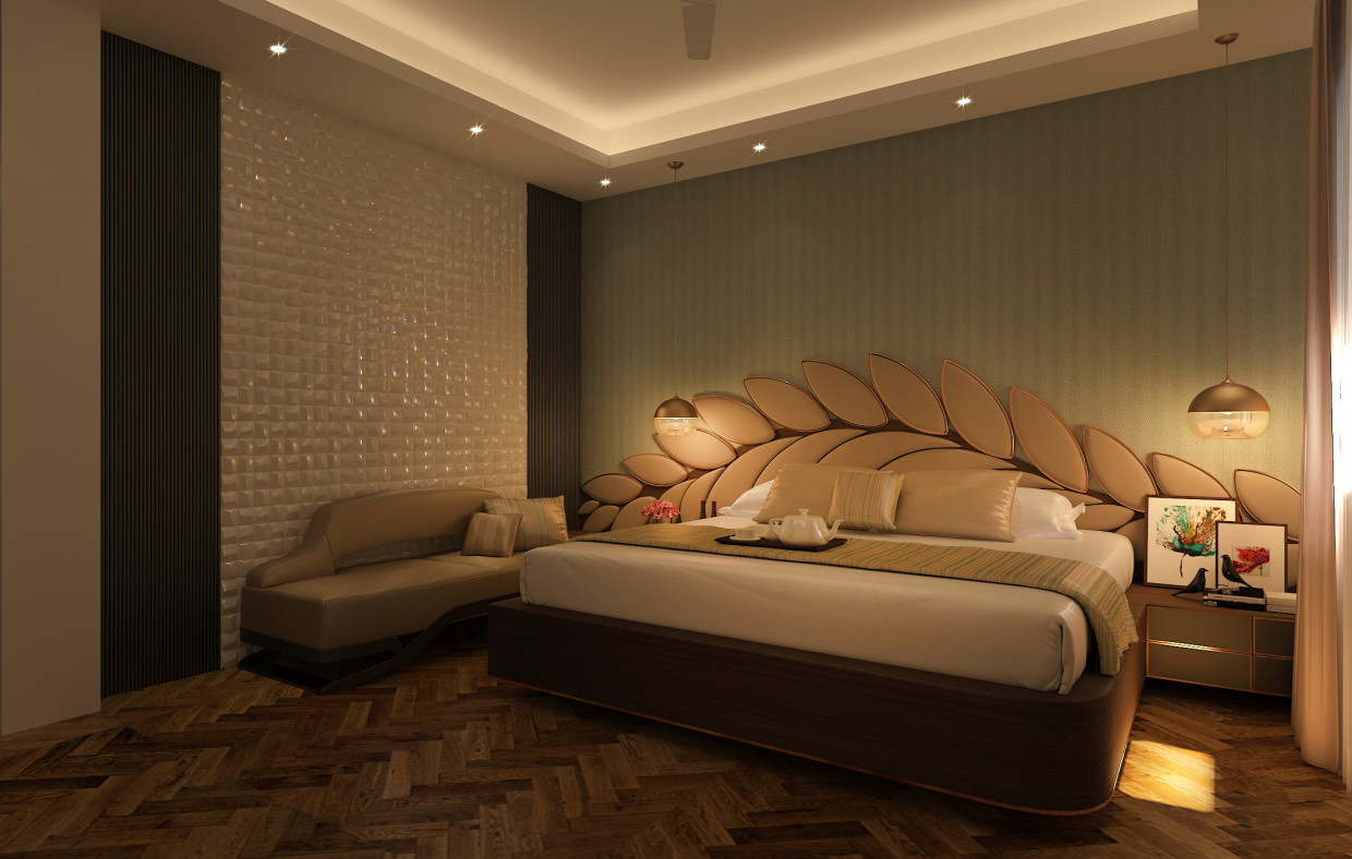 Chambre de maître contemporain luxe Premium dans 3d max vray 3.0 image