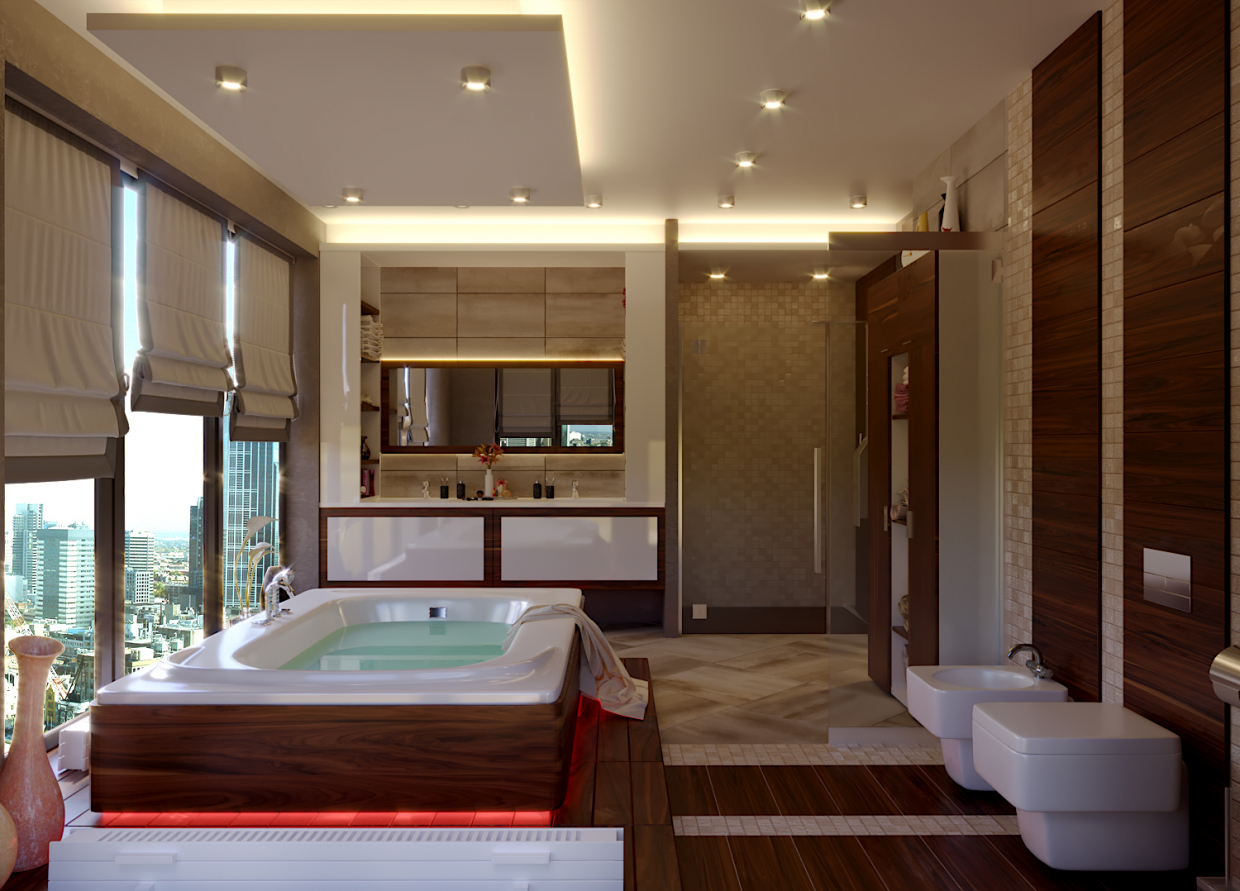 bathroom in 3d max corona render image