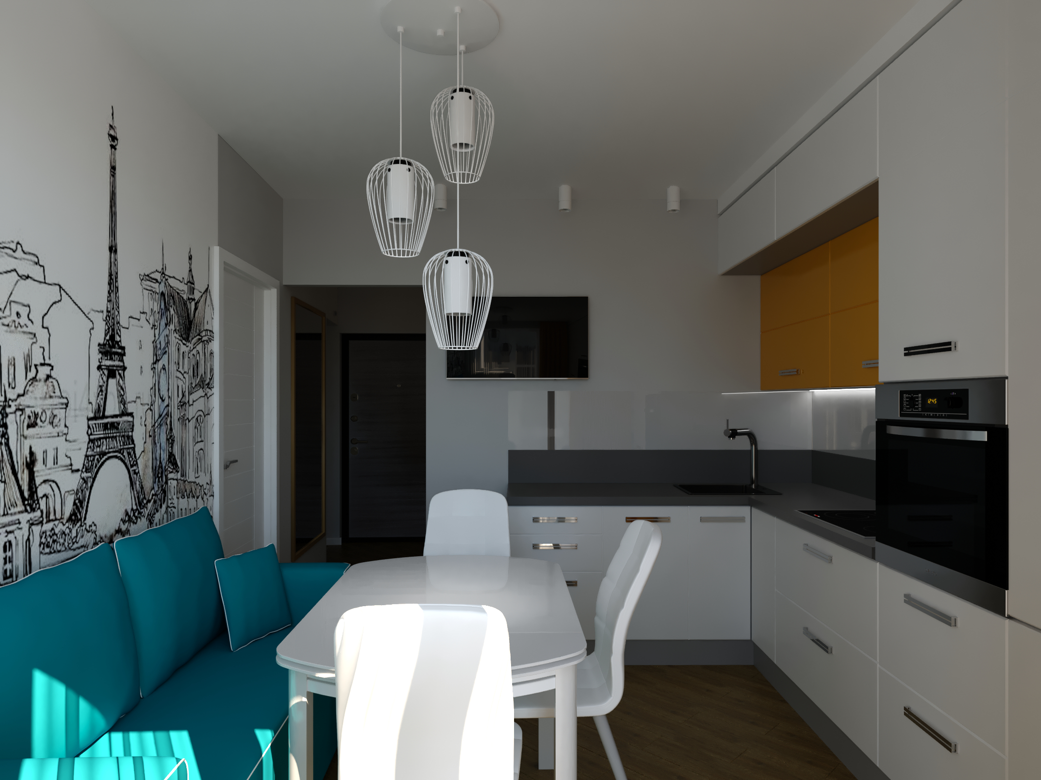 Cucina in 3d max corona render immagine