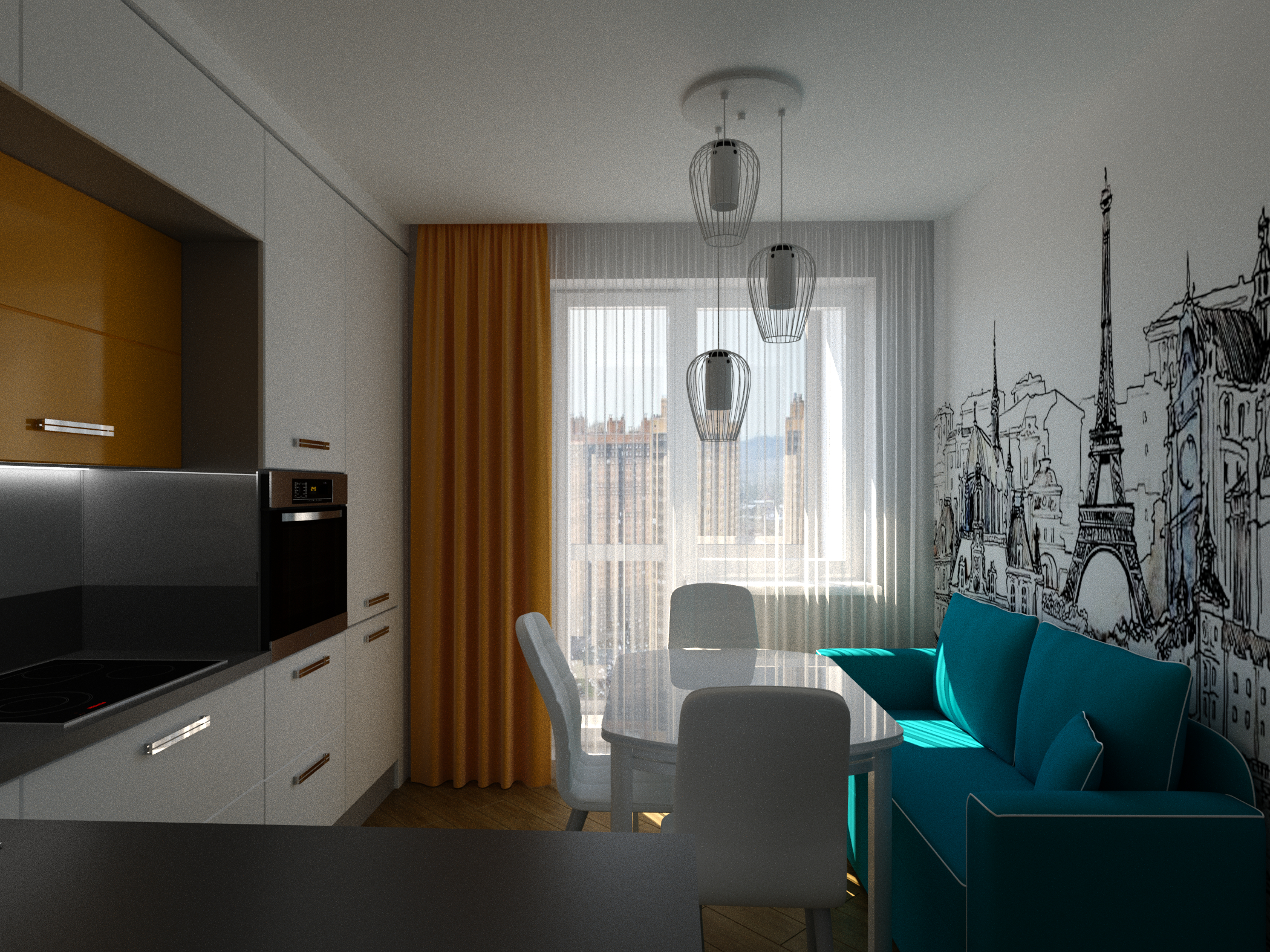 Cucina in 3d max corona render immagine