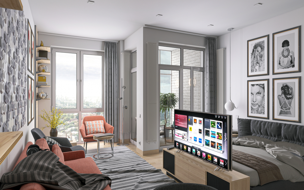 Intelligente Wohnung S36. in 3d max corona render Bild