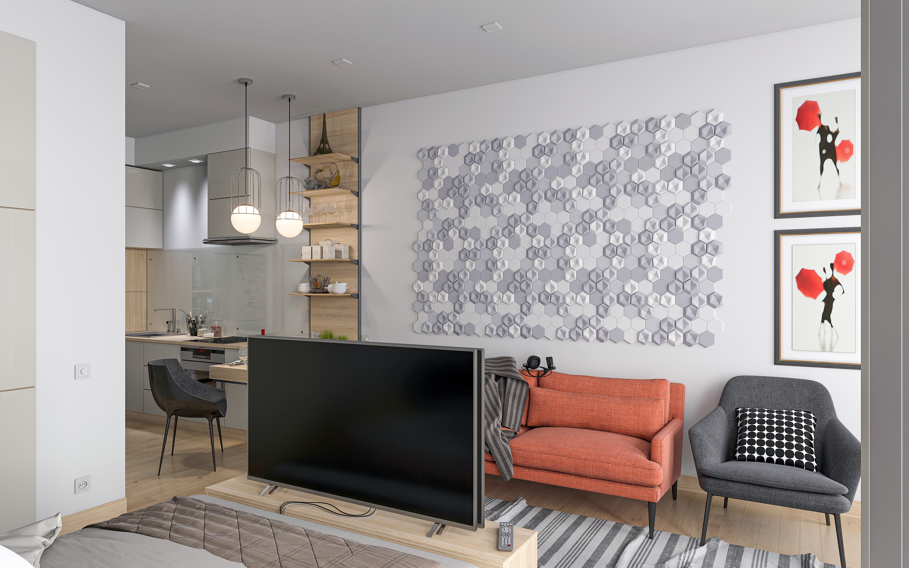 Apartamento inteligente S36. em 3d max corona render imagem