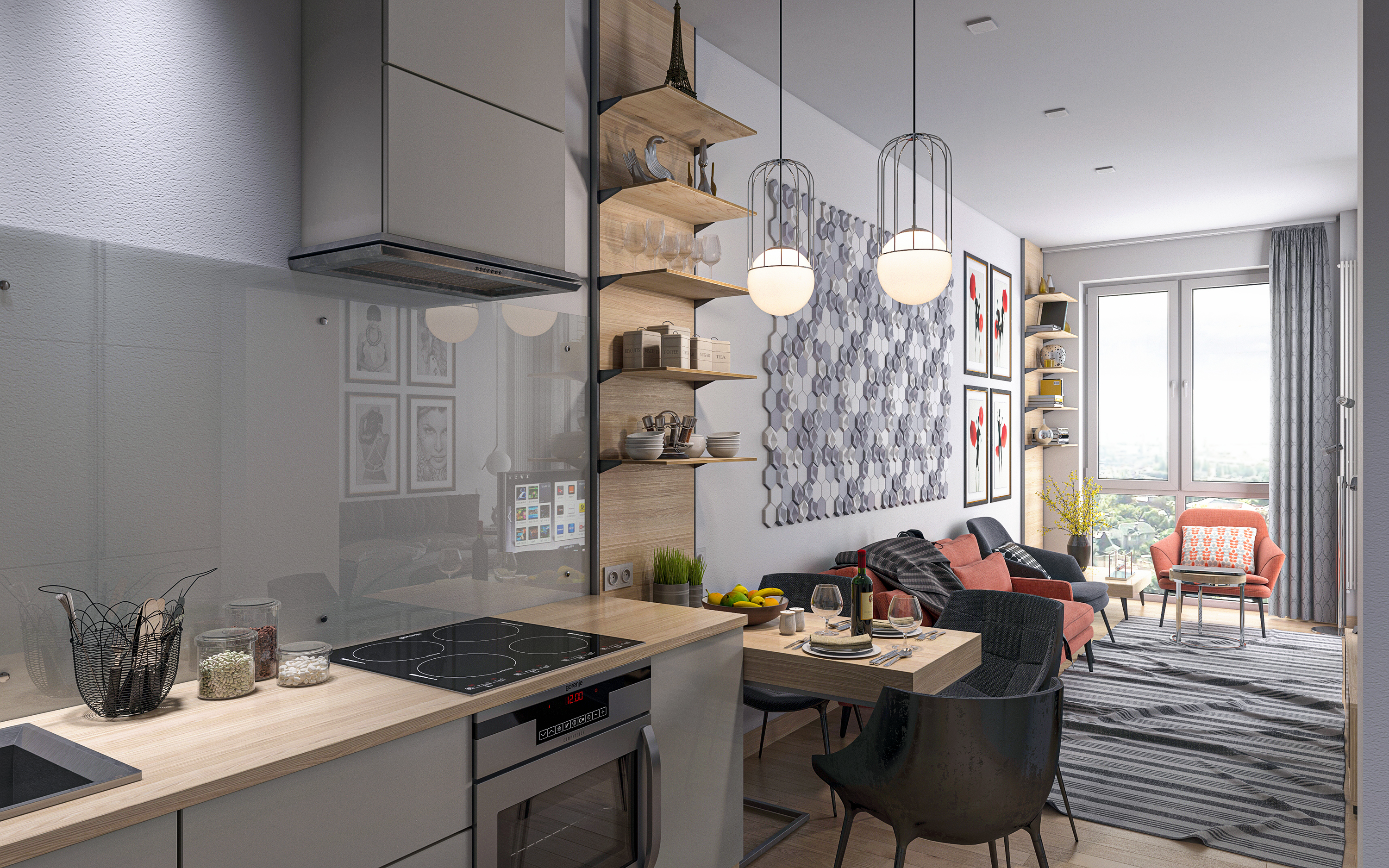 Intelligente Wohnung S36. in 3d max corona render Bild